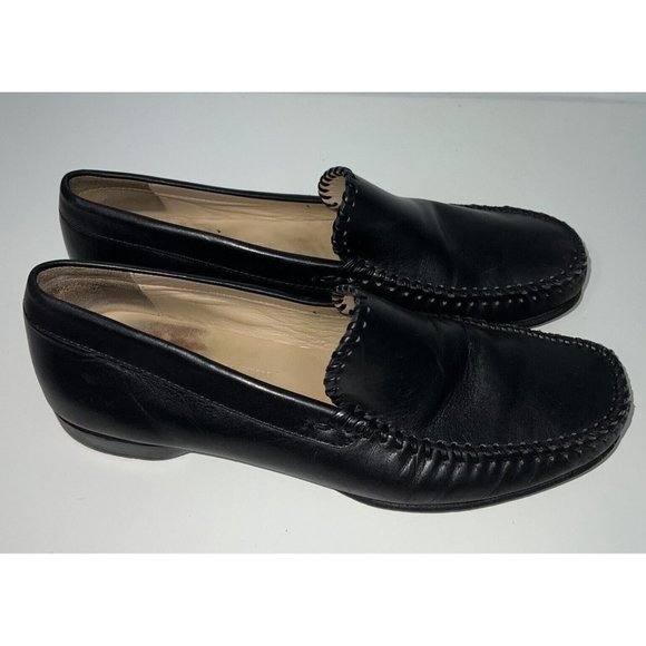 Salvatore Ferragamo Mens Black Leather Loafers Dress Shoes Size 8.5 Italy main image 4